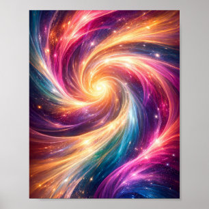 Kosmischer Farbstrudel Abstrakter Ästhetik Poster
