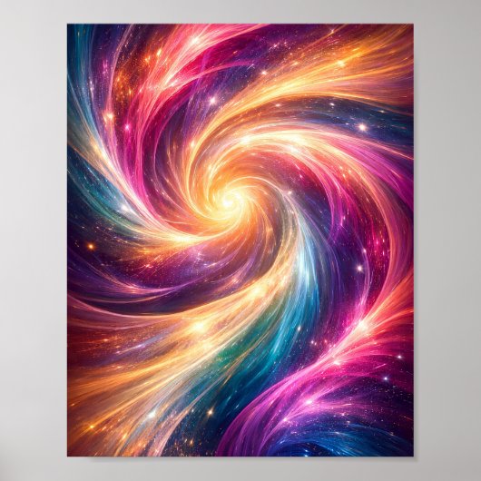 Kosmischer Farbstrudel Abstrakter Ästhetik Poster (Vorne)