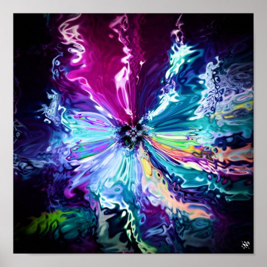 Kosmischer Farbwind - Muster Pareidolia Poster (Vorne)