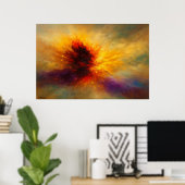 Kosmischer Feuerstoß Abstrakte Explosion in lebend Poster (Heimbüro)