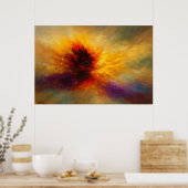 Kosmischer Feuerstoß Abstrakte Explosion in lebend Poster (Küche)