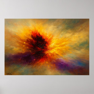Kosmischer Feuerstoß Abstrakte Explosion in lebend Poster