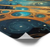 Kosmischer Fluss - AI Fantasy Digital Art Print Poster (Ecke)