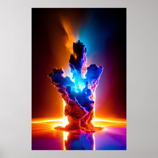 Kosmischer Formnebel glühende Galaxien Poster (Vorne)