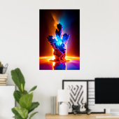 Kosmischer Formnebel glühende Galaxien Poster (Heimbüro)