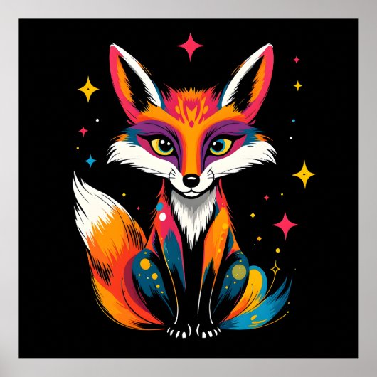 Kosmischer Fox Poster (Vorne)