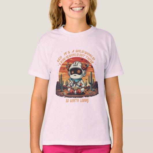 Kosmischer Frieden in einer wilden Welt T-Shirt (Vorderseite)