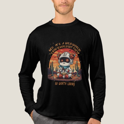Kosmischer Frieden in einer wilden Welt Tri-Blend Shirt (Vorderseite)