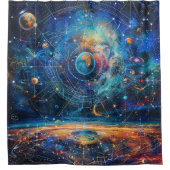Kosmischer Galaxie Duschvorhang (Vorderseite)