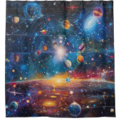 Kosmischer Galaxie Duschvorhang (Vorderseite)