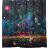 Kosmischer Galaxie Duschvorhang (Vorderseite)