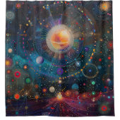 Kosmischer Galaxie-Duschvorhang Duschvorhang (Vorderseite)