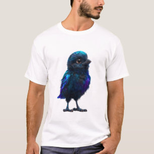 Kosmischer Galaxy Blau Vogel Männer T-Shirt