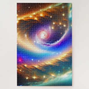 Kosmischer Galaxy mit Sternschnuppe Kunstprint  Puzzle