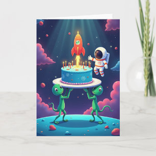 Kosmischer Geburtstag Grußkarte Karte
