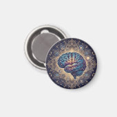 Kosmischer Geist Mandala – Abstrakte Hirnkunst Magnet (Vorderseite/Rückseite)