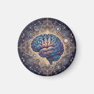 Kosmischer Geist Mandala – Abstrakte Hirnkunst Magnet