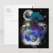 Kosmischer geometrischer Frieden Postkarte (Vorne/Hinten)