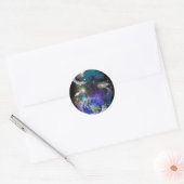 Kosmischer geometrischer Frieden Runder Aufkleber (Umschlag)