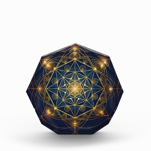 Kosmischer goldener Bauplan Fotoblock (Vorderseite)