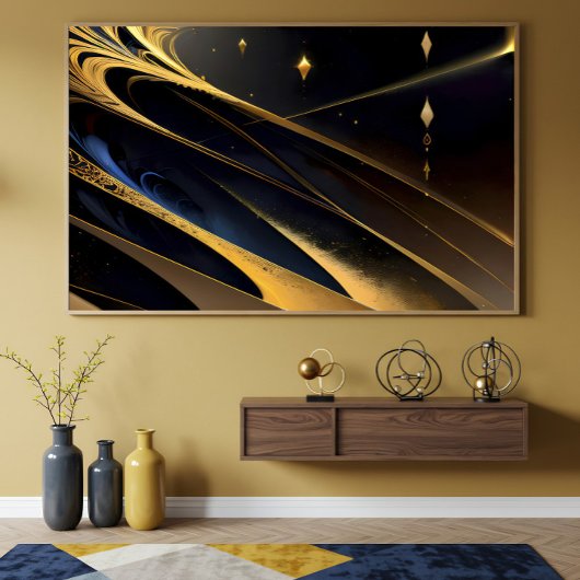 Kosmischer Goldener Fluss Poster