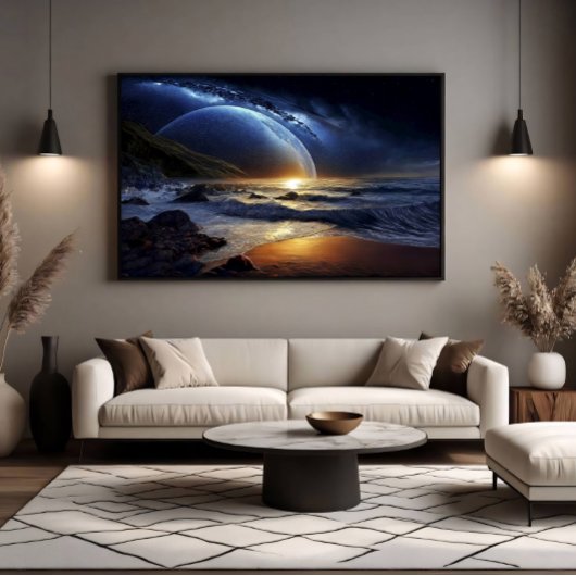 Kosmischer Goldener Fluss Poster