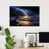 Kosmischer Goldener Fluss Poster (Heimbüro)