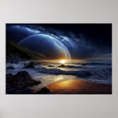 Kosmischer Goldener Fluss Poster (Vorne)