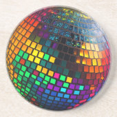 Kosmischer Groove: Lino Cut Disco Ball Getränkeuntersetzer (Vorne)