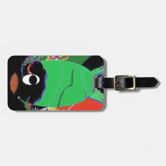 Kosmischer grüner Fische PATROUILLE Gepäckanhänger (Vorderseite horizontal)