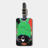 Kosmischer grüner Fische PATROUILLE Gepäckanhänger (Vorderseite vertikal)