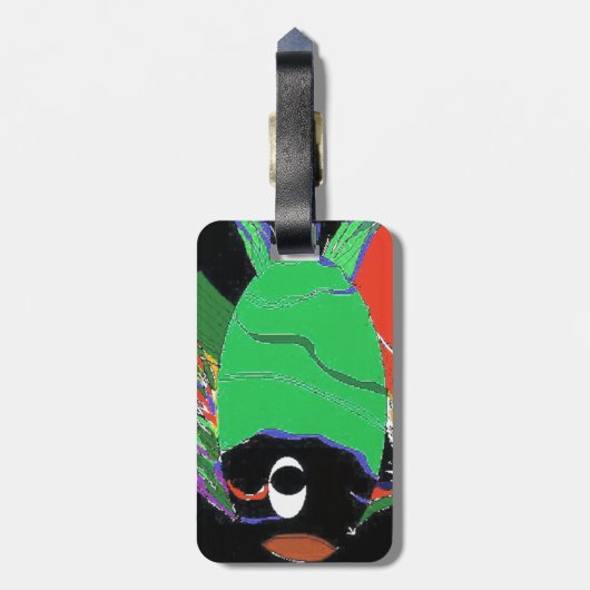 Kosmischer grüner Fische PATROUILLE Gepäckanhänger (Rückseite vertikal)