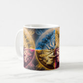 Kosmischer heiliger Geometrie-Gott-Mandala-Becher Kaffeetasse (Vorderseite Links)
