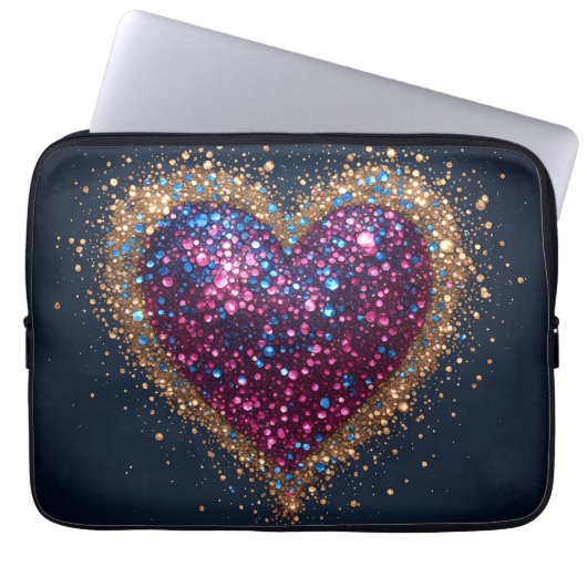 Kosmischer Heiliger Herz Laptopschutzhülle (Vorderseite)