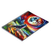 Kosmischer Heulwolf Notizbuch Notizblock (Linke Seite)