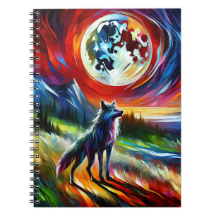 Kosmischer Heulwolf Notizbuch Notizblock