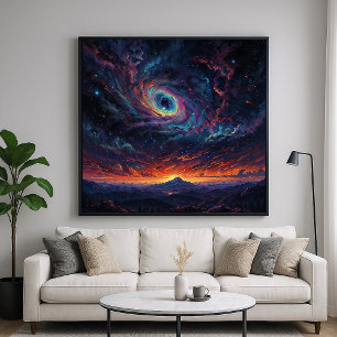 Kosmischer Himmel - kosmischer Illustrationsstil Poster