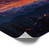 Kosmischer Himmel - kosmischer Illustrationsstil Poster (Ecke)