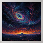 Kosmischer Himmel - kosmischer Illustrationsstil Poster (Vorne)