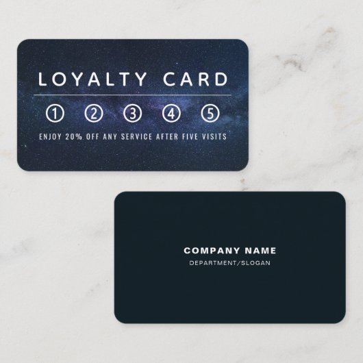 Kosmischer Himmel, modern Treuekarte (Vorne/Hinten)