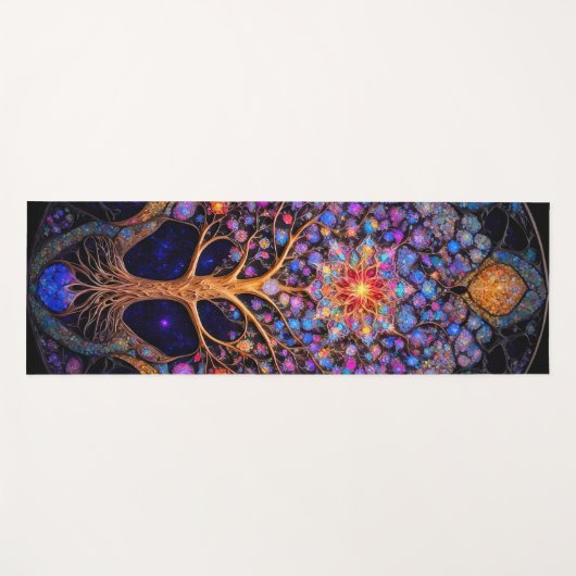 Kosmischer Himmelsbaum Yogamatte (Vorderseite (Horizontal))