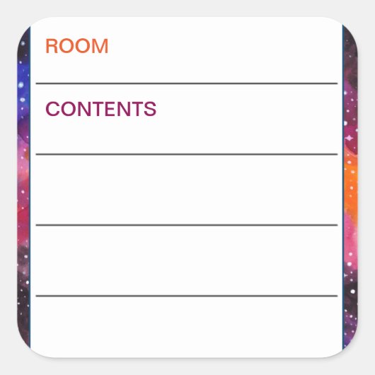 Kosmischer Inhalt des Weltraumtransports Quadratischer Aufkleber (Vorderseite)