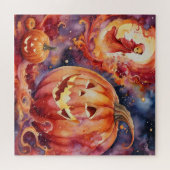 Kosmischer Jack-o'-Lanterns: Eine Halloween-Fantas Puzzle (Horizontal)