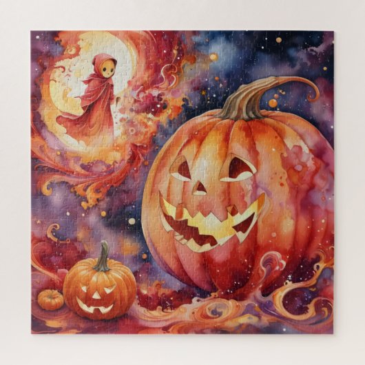 Kosmischer Jack-o'-Lanterns: Eine Halloween-Fantas Puzzle (Vertikal)