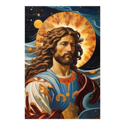 *~* Kosmischer Jesus betroffen Universum Erde AP50 Fotodruck (Vorne)
