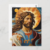 *~* Kosmischer Jesus betroffen Universum Erde AP50 Postkarte (Vorne/Hinten)