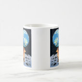 Kosmischer Kaffee mit meinem Hund Kaffeetasse (Mittel)