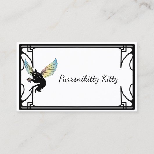 Kosmischer Katzen-Mond und Sterne Visitenkarte (Vorderseite)