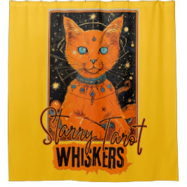 Kosmischer Katzen-Tarot | Orange Cat Art Duschvorhang