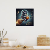 Kosmischer Katzenastronaut: Magie und Weltraumaben Poster (Küche)